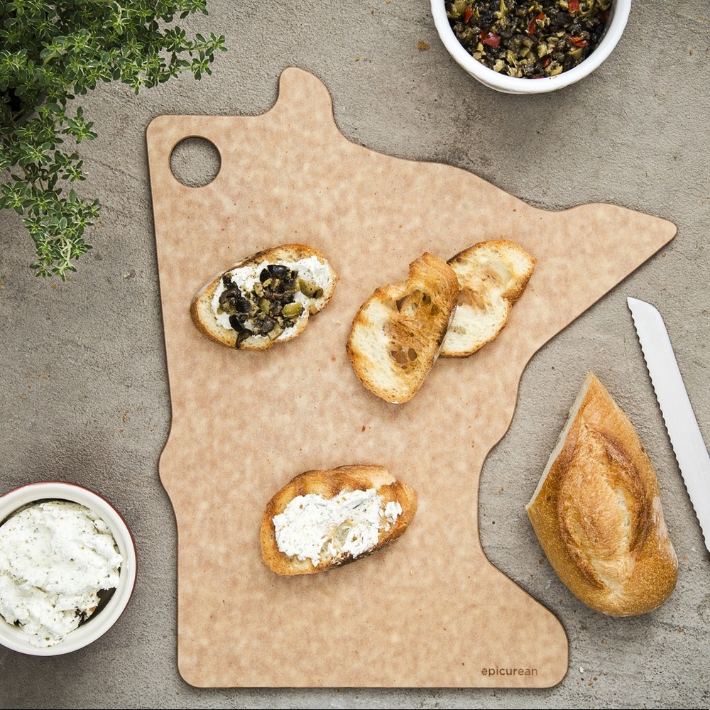 Epicurean Minnesota State Shape Wood Cutting Board
